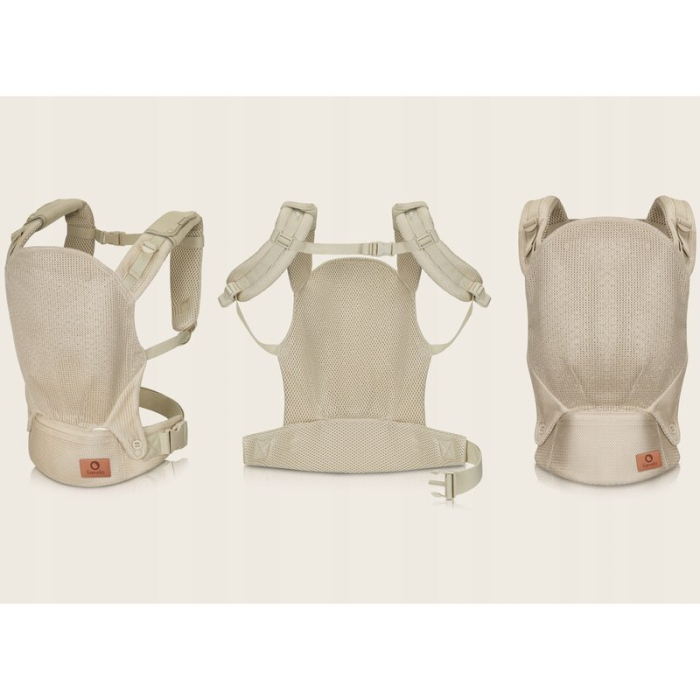 Marsupiu ergonomic, Lionelo, Margareet Air, 3 pozitii de purtare, 4 luni+, Pana la 20 Kg, Material respirabil 3D Air Mesh, Catarama dubla de siguranta, Bej [3]