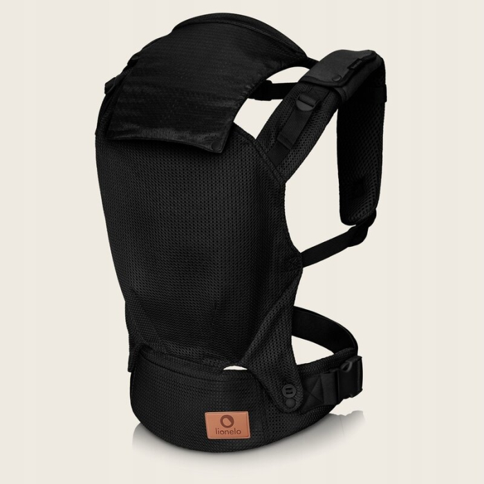 Marsupiu ergonomic, Lionelo, Margareet Air, 3 pozitii de purtare, 4 luni+, Pana la 20 Kg, Material respirabil 3D Air Mesh, Catarama dubla de siguranta, Negru [11]