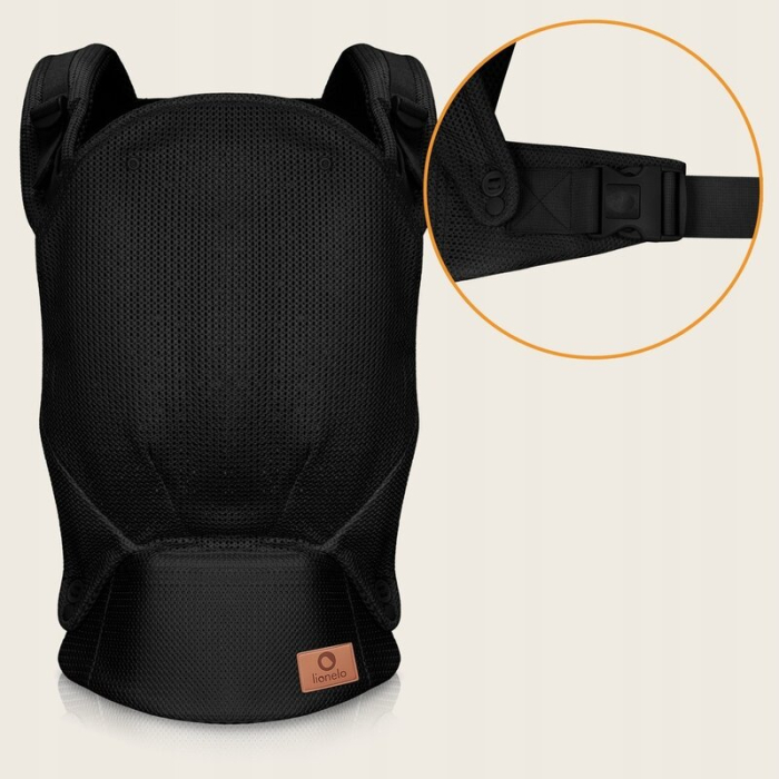 Marsupiu ergonomic, Lionelo, Margareet Air, 3 pozitii de purtare, 4 luni+, Pana la 20 Kg, Material respirabil 3D Air Mesh, Catarama dubla de siguranta, Negru [9]