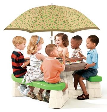 Masa picnic, cu umbrela - verde - Varianta Recolor - Step2 [2]
