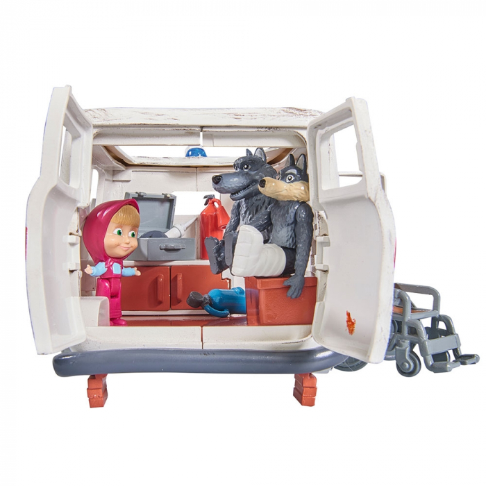 Masina Simba Masha and the Bear Ambulance cu accesorii [4]