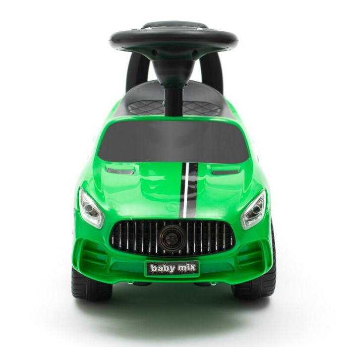 Masinuta de impins, Baby Mix, Racer, Pana la 25 kg, cu volan, cu sunete, cu suport jucarii sub sezut si spatar confortabil, 12 luni+, Green [3]
