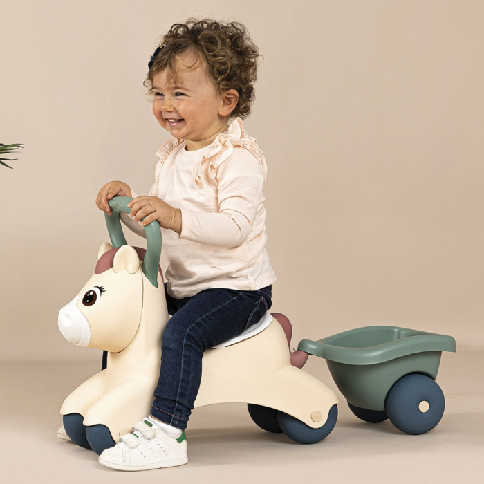 Masinuta de impins Smoby Pony cu remorca [7]