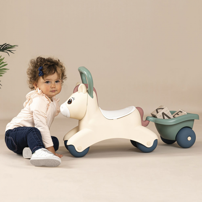 Masinuta de impins Smoby Pony cu remorca [8]