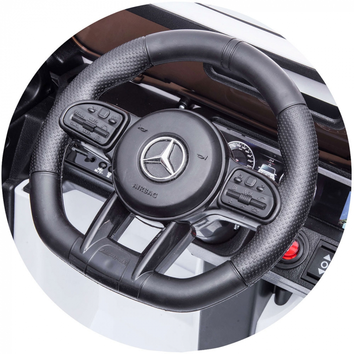 Masinuta electrica Chipolino SUV Mercedes G63 AMG cu scaun din piele si roti EVA white [11]