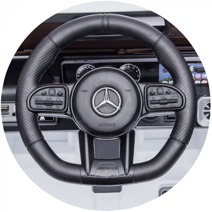 Masinuta electrica Chipolino SUV Mercedes G63 AMG cu scaun din piele si roti EVA white [12]