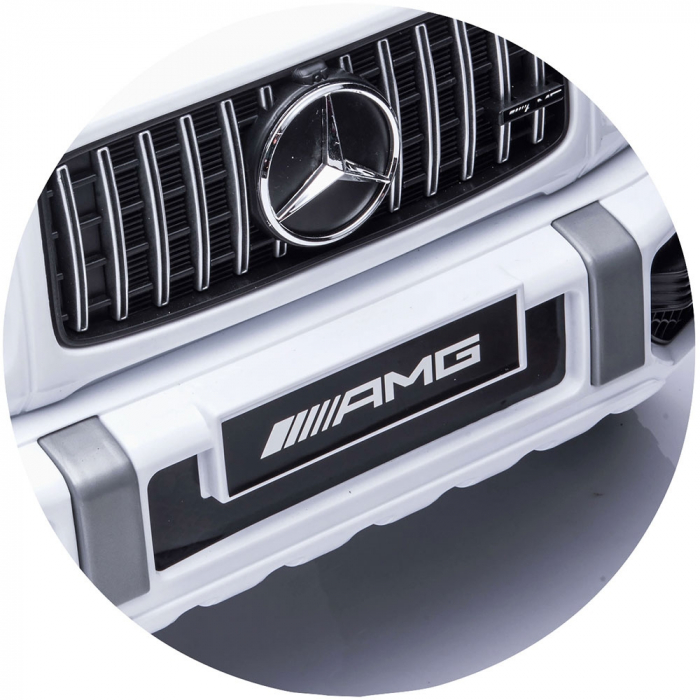 Masinuta electrica Chipolino SUV Mercedes G63 AMG cu scaun din piele si roti EVA white [7]