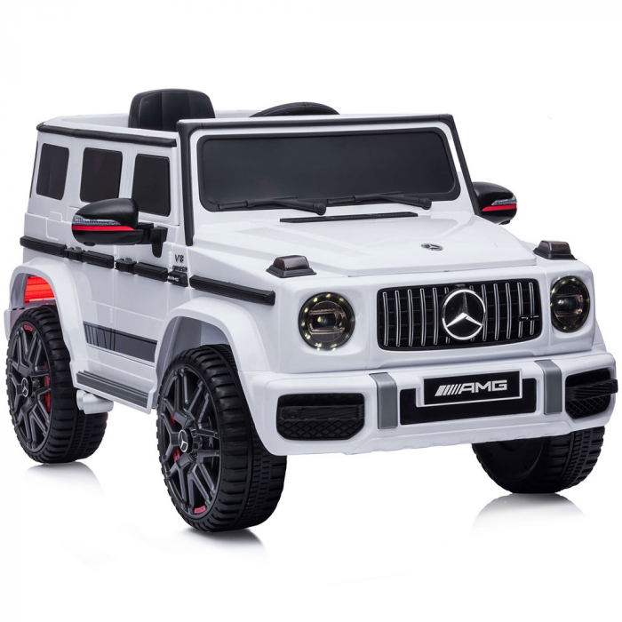 Masinuta electrica Chipolino SUV Mercedes G63 AMG cu scaun din piele si roti EVA white [6]