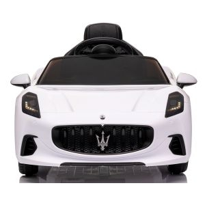 Masinuta electrica cu telecomanda MASERATI GranTurismo, 99x59.5x44 cm, varsta 1-4 ani, roti EVA, scaun din piele ECO, putere 90W - Alb [2]