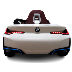 Masinuta electrica cu telecomanda, roti din spuma EVA, scaun din piele ecologica, varsta 1-5 ani, BMW I4 - Alb [4]