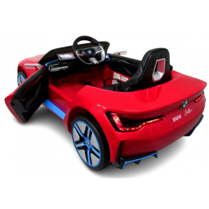 Masinuta electrica cu telecomanda, roti din spuma EVA, scaun din piele ecologica, varsta 1-5 ani, BMW I4 - Rosu [5]