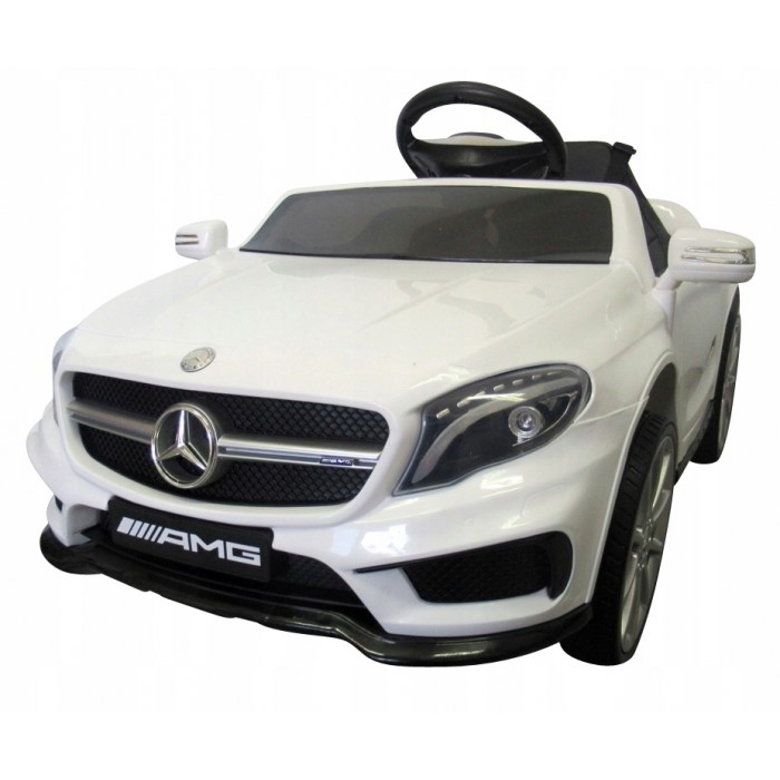 Masinuta electrica cu telecomanda, roti EVA, scaun piele Mercedes GLA45 - Alb [5]