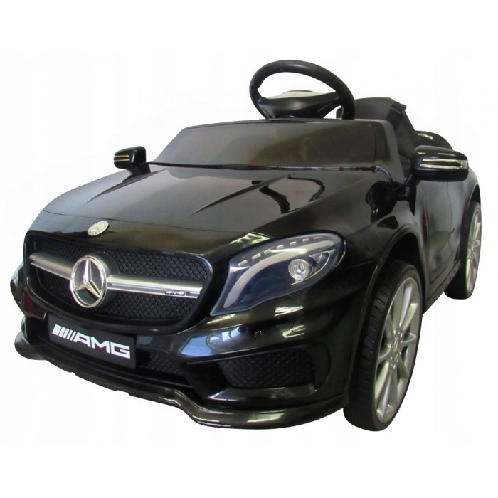 Masinuta electrica cu telecomanda, roti EVA, scaun piele Mercedes GLA45 - Negru [2]