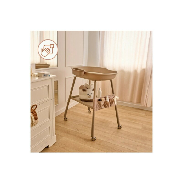 Masuta de infasat, Lionelo, Rosie, Cu saltea de infasat inclusa si roti, Spatiu pentru depozitare, Reglabila pe inaltime, Sustine 11 kg, 65x78x100 cm, 0 luni+, Bej [7]