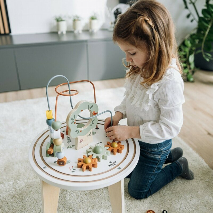 Masuta Montessori cu activitati, Free2Play, cu multiple activitati, Dezvolta coordonarea ochi-mana, din lemn, 18 luni+, Think and Play [6]