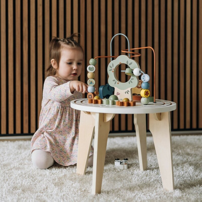 Masuta Montessori cu activitati, Free2Play, cu multiple activitati, Dezvolta coordonarea ochi-mana, din lemn, 18 luni+, Think and Play [11]