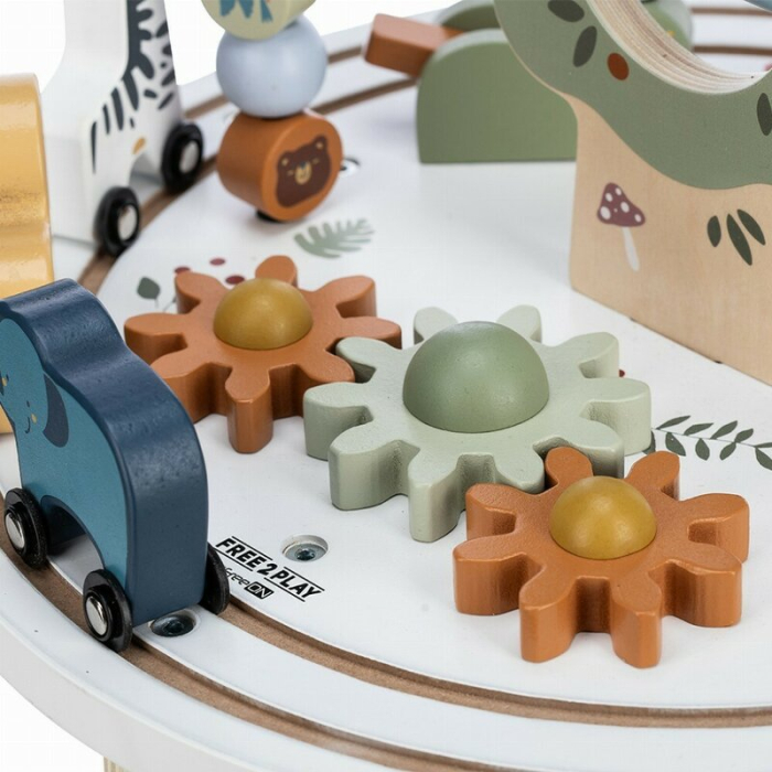 Masuta Montessori cu activitati, Free2Play, cu multiple activitati, Dezvolta coordonarea ochi-mana, din lemn, 18 luni+, Think and Play [17]