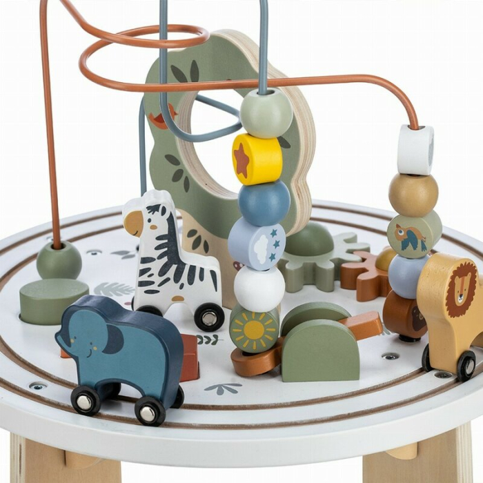 Masuta Montessori cu activitati, Free2Play, cu multiple activitati, Dezvolta coordonarea ochi-mana, din lemn, 18 luni+, Think and Play [15]