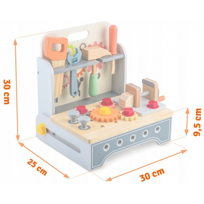 Mini atelier de lucru din lemn cu accesorii incluse, 30 x 25 x 30 cm, Ricokids RK-877 [8]