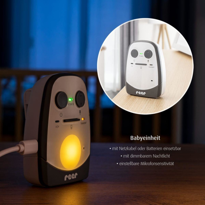 Monitor audio digital pentru bebelusi Cosmo, lumina de veghe, functie Vox, interfon, distanta 600 m, Reer 50150 [12]