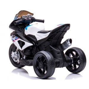 Motocicleta electrica pentru copii BMW HP4, 84x55x42 cm, varsta 2-5 ani, roti si scaun din plastic, putere 60W - Alb [2]