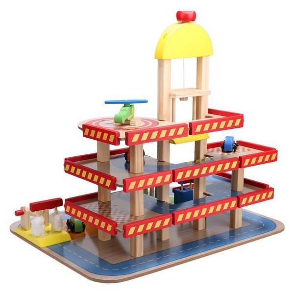 Parcare cu etaje Ecotoys HM013290 din lemn [2]