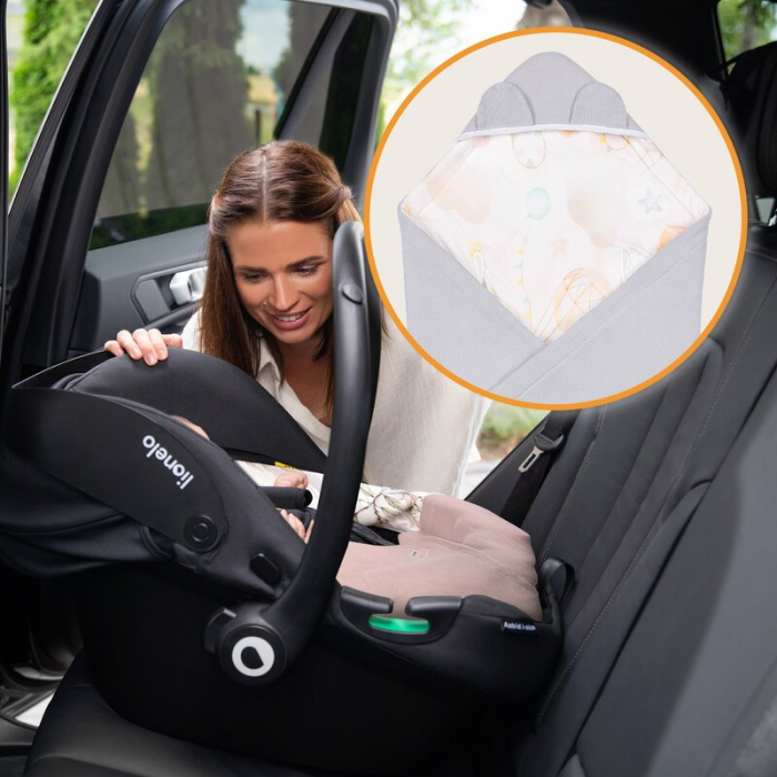 Paturica de infasat Lionelo pentru scoica auto, carucior si landou Albastru [9]