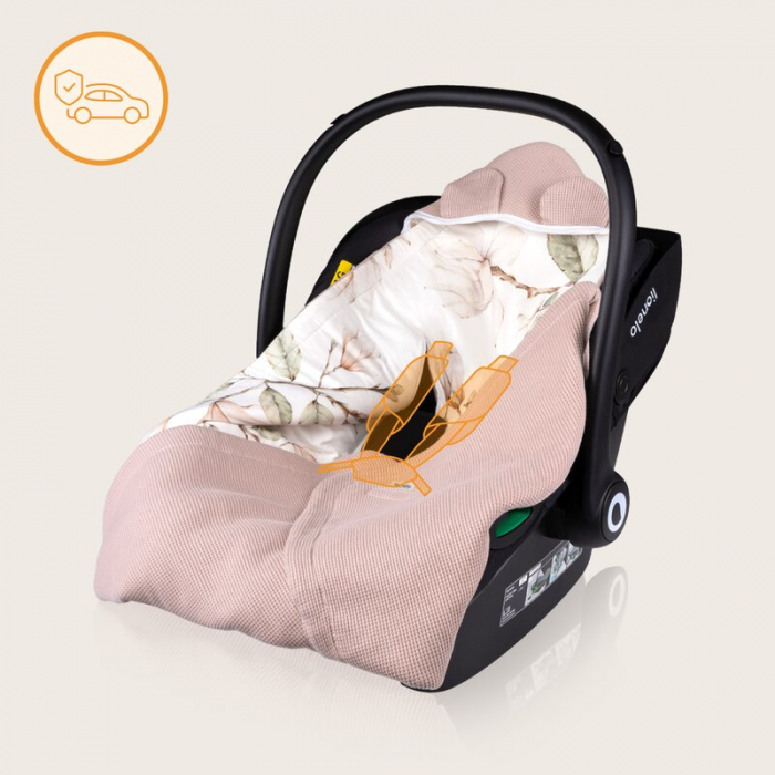 Paturica de infasat Lionelo pentru scoica auto, carucior si landou Bej [7]