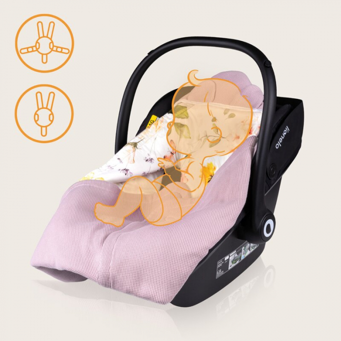 Paturica de infasat Lionelo pentru scoica auto, carucior si landou Roz [10]