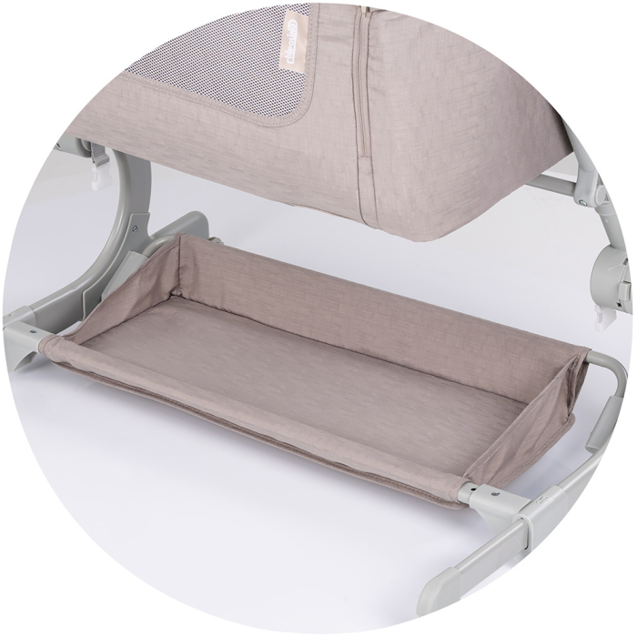 Patut co-sleeper Chipolino Eleganza cu laterala culisanta tiramisu [6]