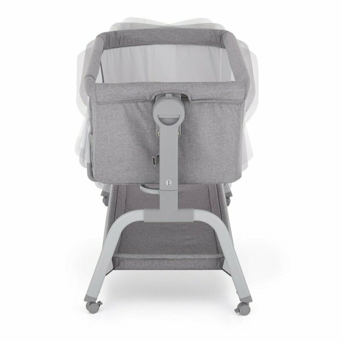 Patut co-sleeper, Feedo, Cu sistem de leganare, Inaltime adjustabila pana la 57-69 cm, sustine pana la 9 kg, 0 luni+ Gri [8]