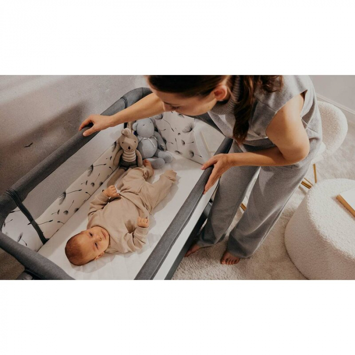 Patut co-sleeper Lionelo Leonie Plus Pliabil cu sistem de leganare [7]