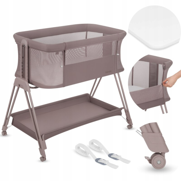 Patut co-sleeper Luna 2 in 1 cu setare unghiulara si roti - Lionelo [4]