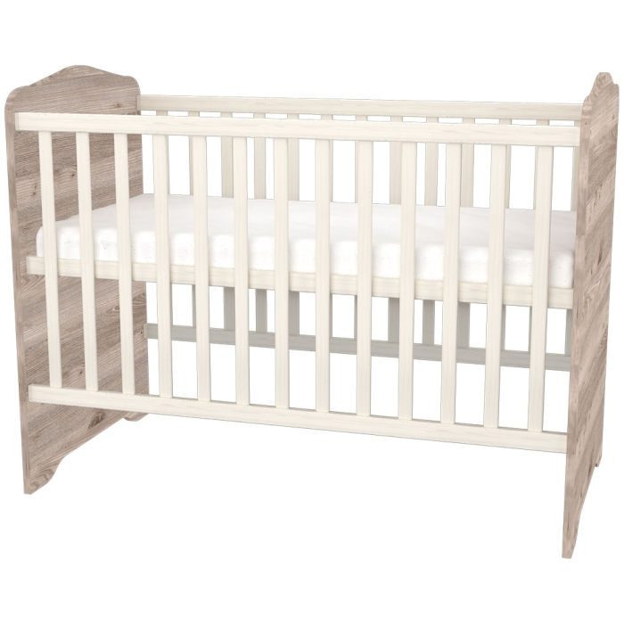 Patut copii din lemn cu sertar Hubners Sofia 120x60 cm crem nisip [5]