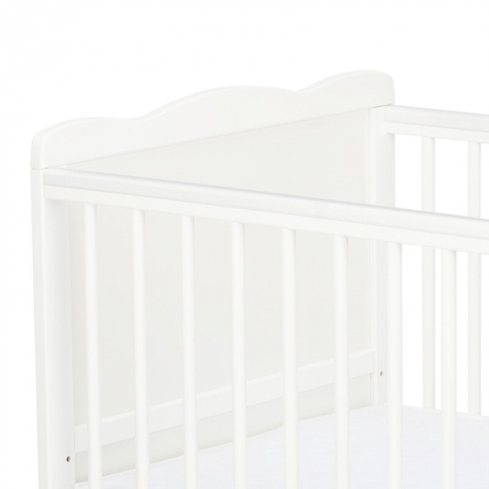 Patut din lemn Julia 120x60 cm, multifunctional, cu sertar, Alb + Saltea 12 cm - Qmini [12]