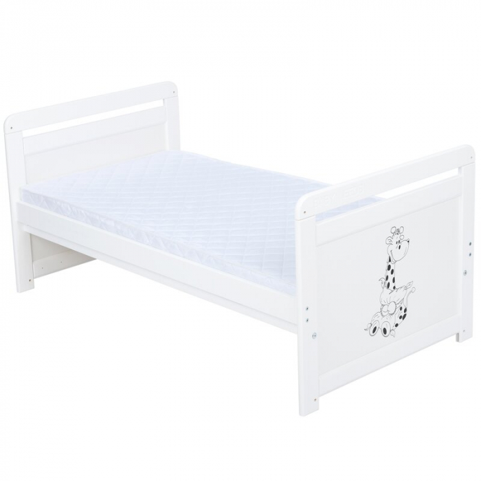 Patut din lemn Nadia II Girafa 120x60 cm multifunctional Alb - Babyneeds [3]