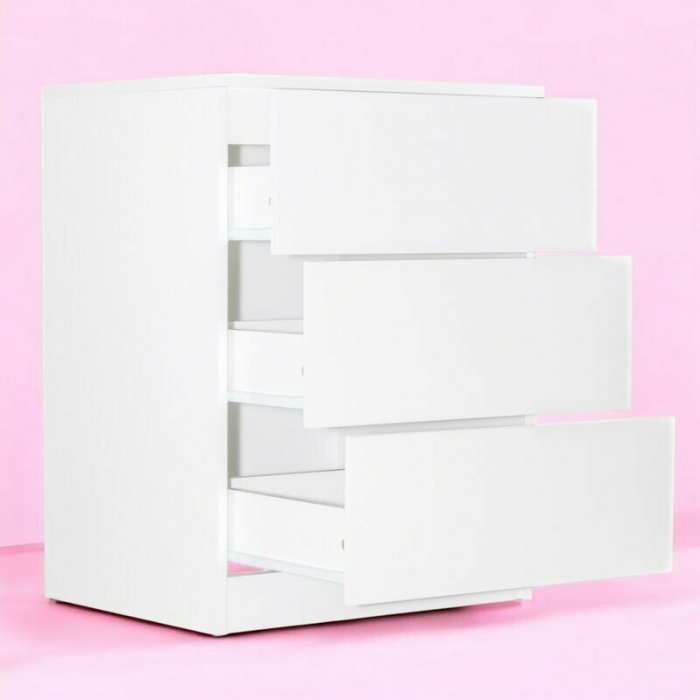Patut din lemn Timmi Heart 120x60 cm, cu roti, din lemn de pin, MDF, Somiera reglabila, Alb - Qmini [13]