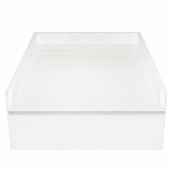 Patut din lemn Timmi Heart 120x60 cm, cu roti, din lemn de pin, MDF, Somiera reglabila, Alb - Qmini [16]