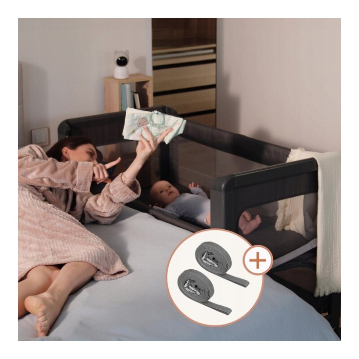 Patut multifunctional, Lionelo, Patty, 5 in 1, 0- 36 luni, Co-sleeper, Tarc de joaca, Patut de calatorie, Laterala rabatabila, 2 trepte reglare saltea, Roti, Husa transport inclusa, Gri [27]