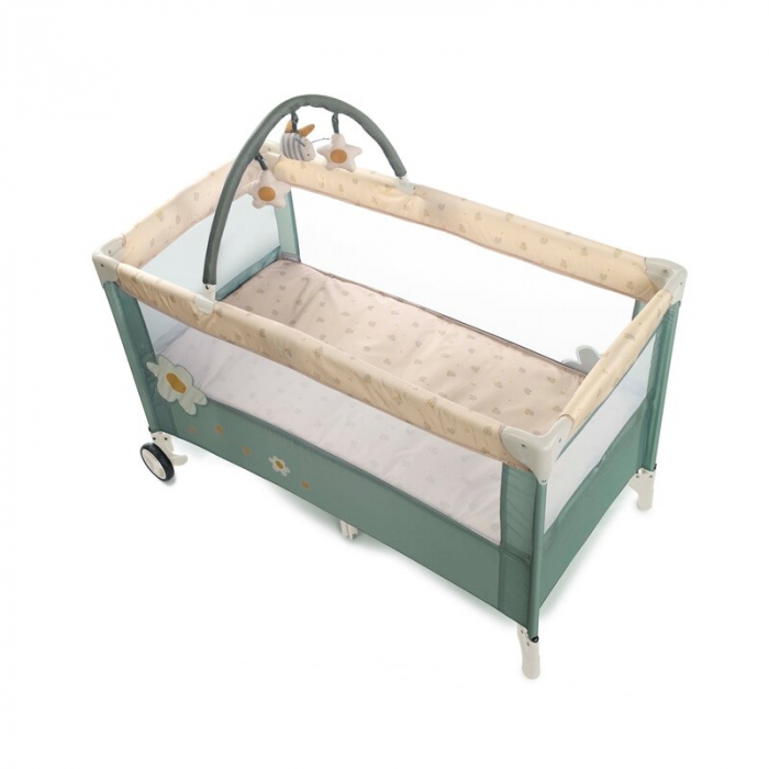 Patut pliant Jane Duo Level cu roti cu arcada cu jucarii Botanic [2]