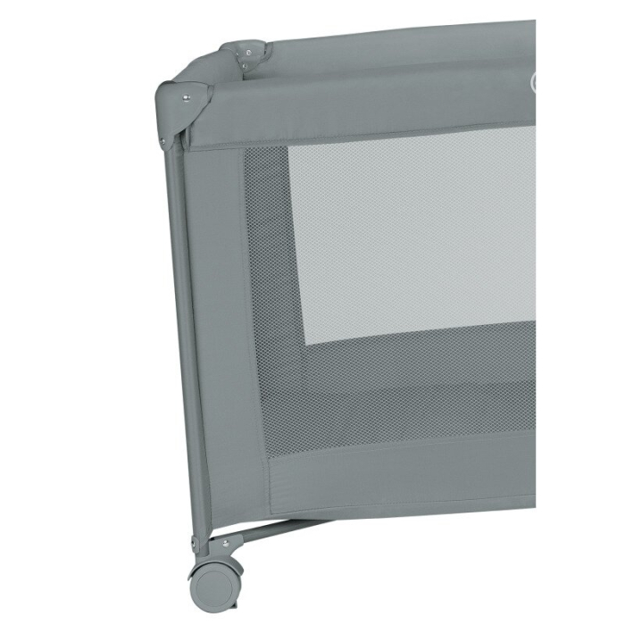Patut pliant, Lionelo, Amelie, cu intrare laterala, 100.5-70.5 cm, Include salteluta, roti, geanta pentru transport, Constructie usoara- 7 kg, Cadru stabil din otel, Gri [8]