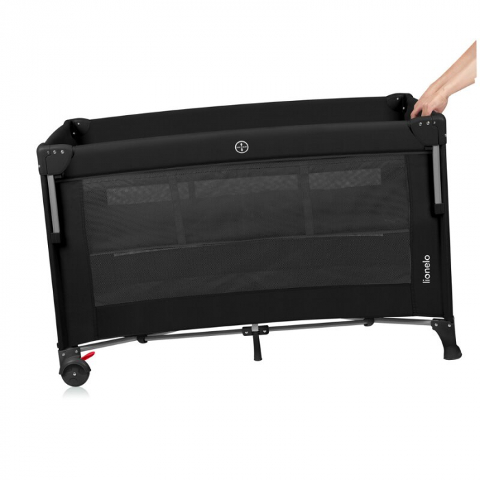 Patut pliant multifunctional Lionelo Ellen cu laterala culisanta pana la 15 kg 120x60 cm [9]