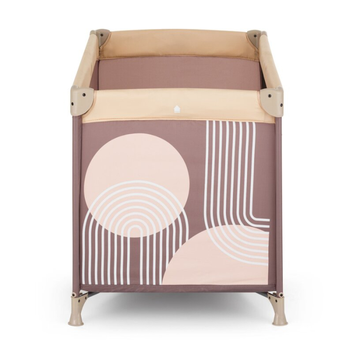 Patut pliant, Petite&Mars, Nyja, 120 x 60 cm, Cu roti, Functie de tarc, Pliere compacta, Include geanta de transport, Intrare laterala cu fermoar, Pereti din plasa, Pana la 15 kg, 0-30 luni, Mocha [5]