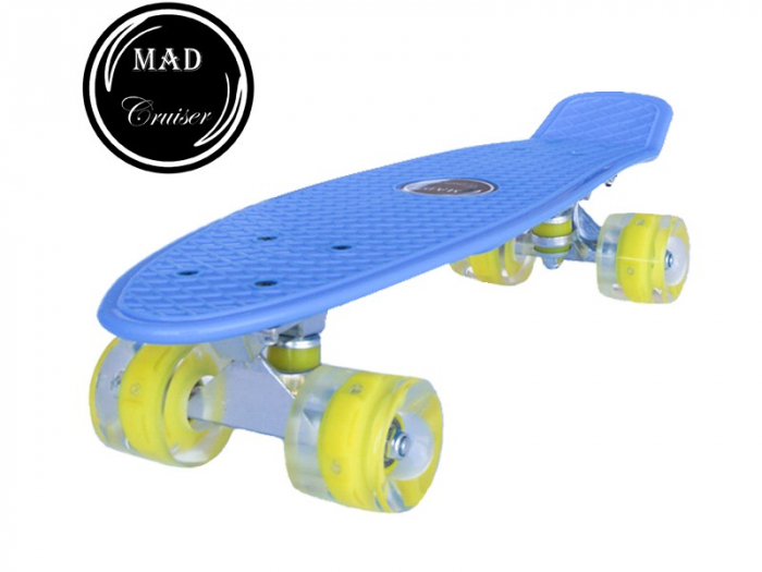 Penny board Mad Cruiser cu roti LED ABEC 7-albastru [2]