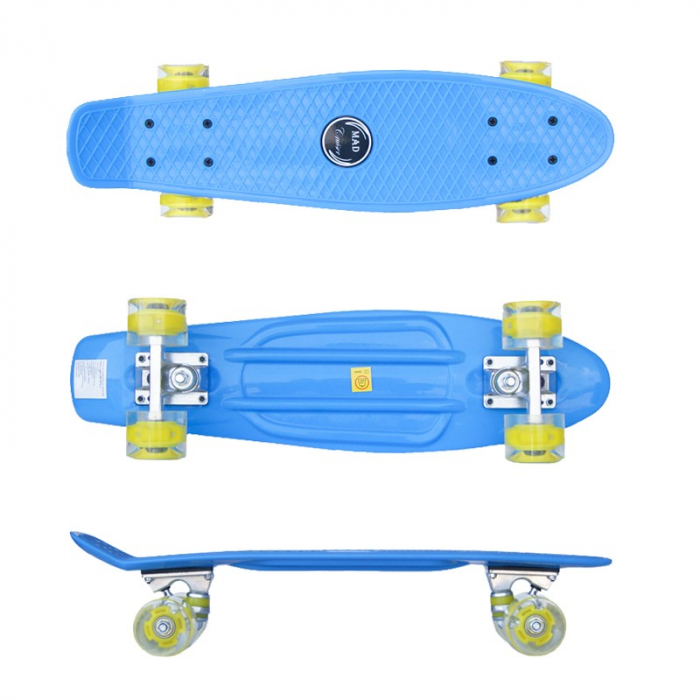 Penny board Mad Cruiser cu roti LED ABEC 7-albastru [3]