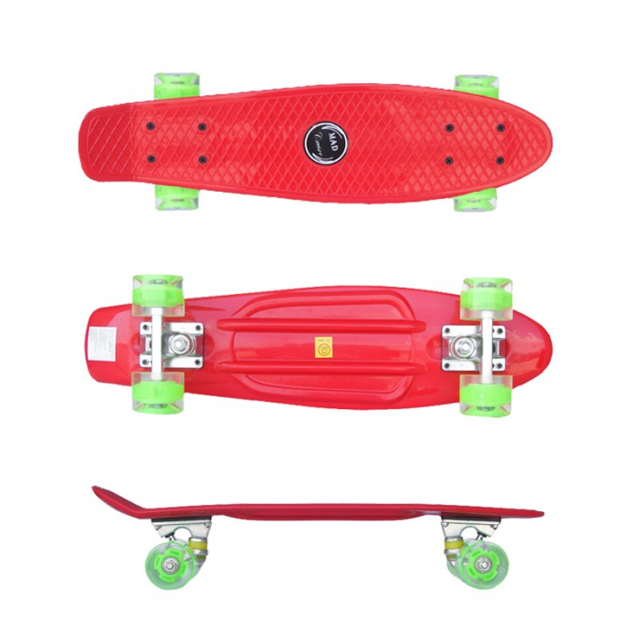 Penny board Mad Cruiser cu roti LED ABEC 7-rosu [3]