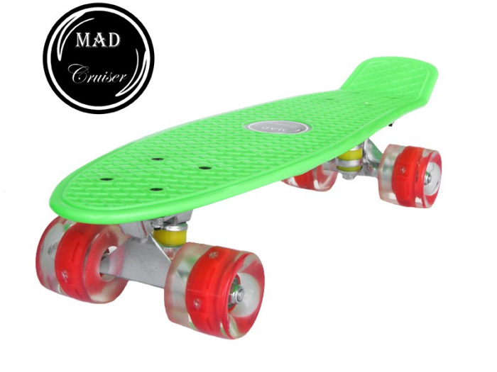 Penny board Mad Cruiser cu roti LED ABEC 7-verde [2]