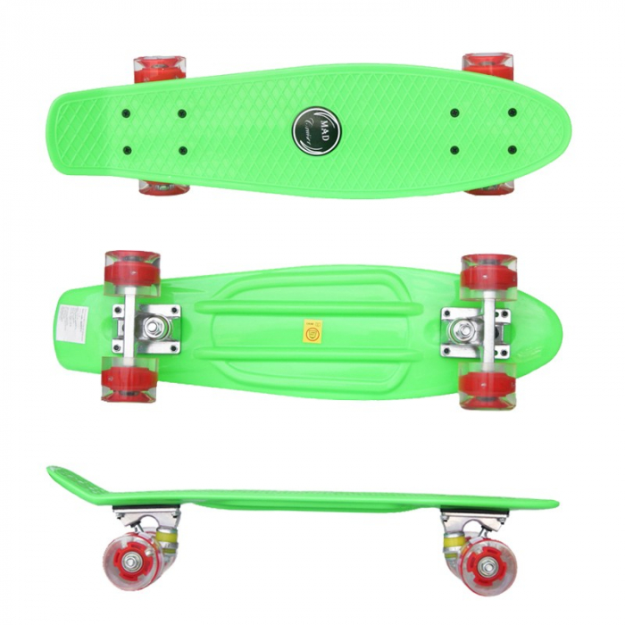 Penny board Mad Cruiser cu roti LED ABEC 7-verde [3]