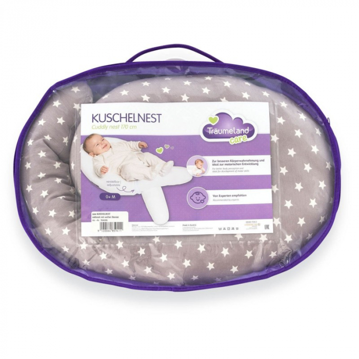 Perna pentru bebelusi Cuddly Nest Anthracite With White Stars - Traeumeland [4]