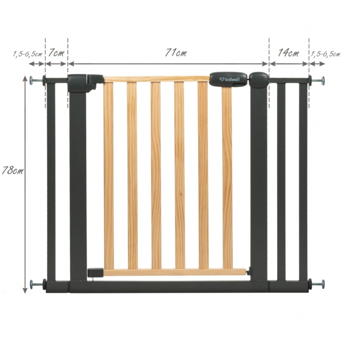 Poarta de siguranta 74-105 cm Kidwell Trasti - Negru [13]